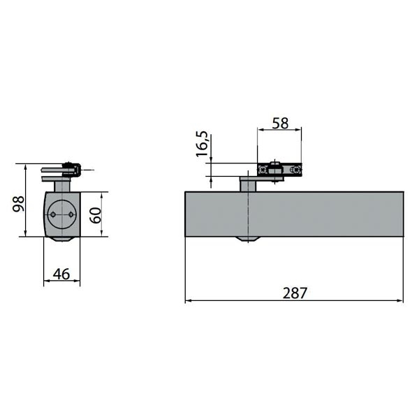 GEZE TS 4000 - weiß Türschließer mit Standardgestänge, für einflügelige Türen bis 1400 mm