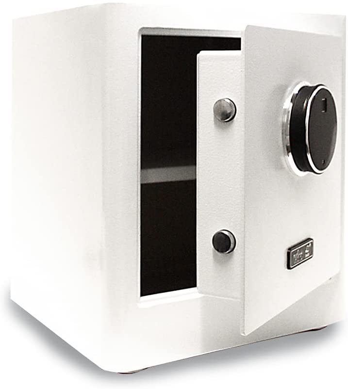 mySafe Premium 350 | elektronischer Schrank-Tresor | Zahlencode & Fingerscan | modernes Design | hohe Sicherheit | Weiß