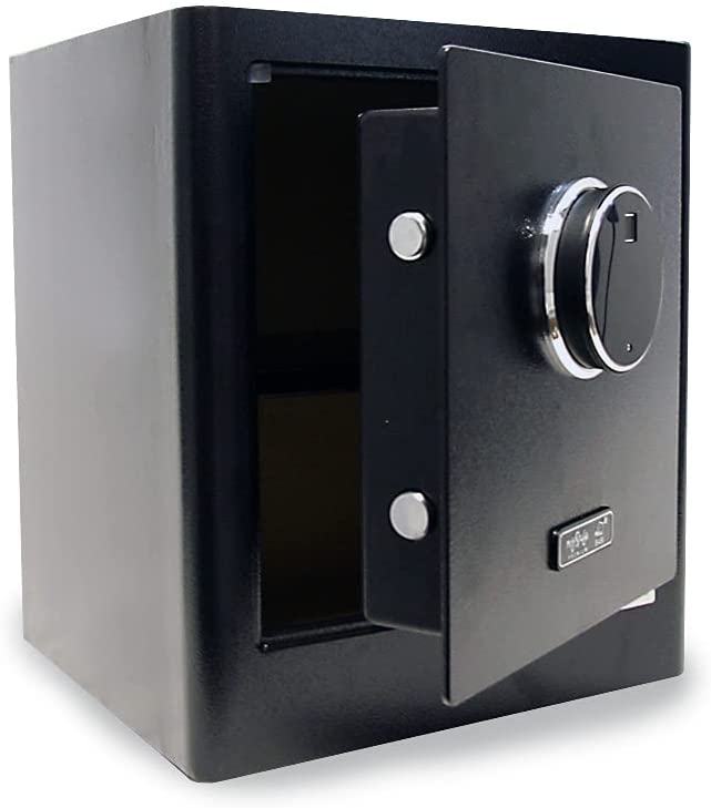 mySafe Premium 350 | elektronischer Schrank-Tresor | Zahlencode & Fingerscan | modernes Design | hohe Sicherheit | Schwarz
