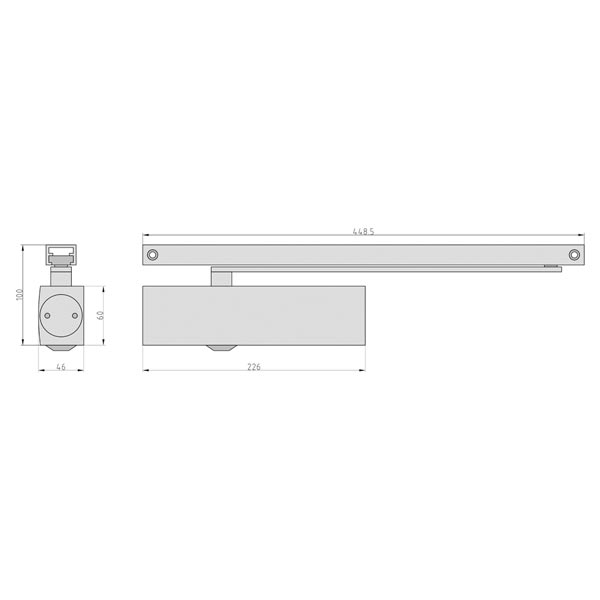 GEZE TS 3000V – weiß Türschließer mit Gleitschiene, für einflügelige Türen bis 1100 mm